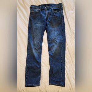 Levi's Mens 32W 32L Dark Blue Straight Jeans